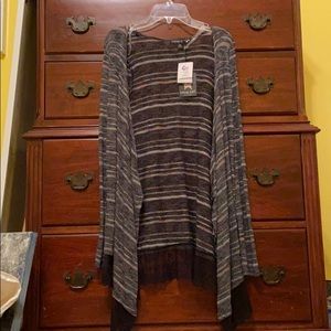 Living Doll Black Multicolored Cardigan